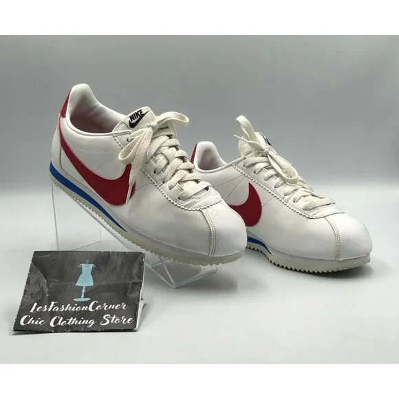 Nike Women's White Red Leather Cortez Forrest Gump Running Shoes Size 9 3117 - Picture 11 of 16
